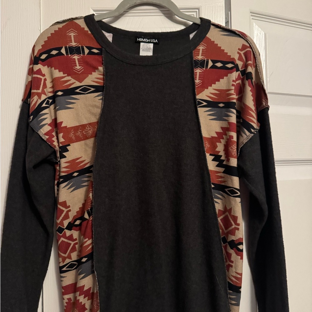 HEIMISH USA Black and Red Patterned Top